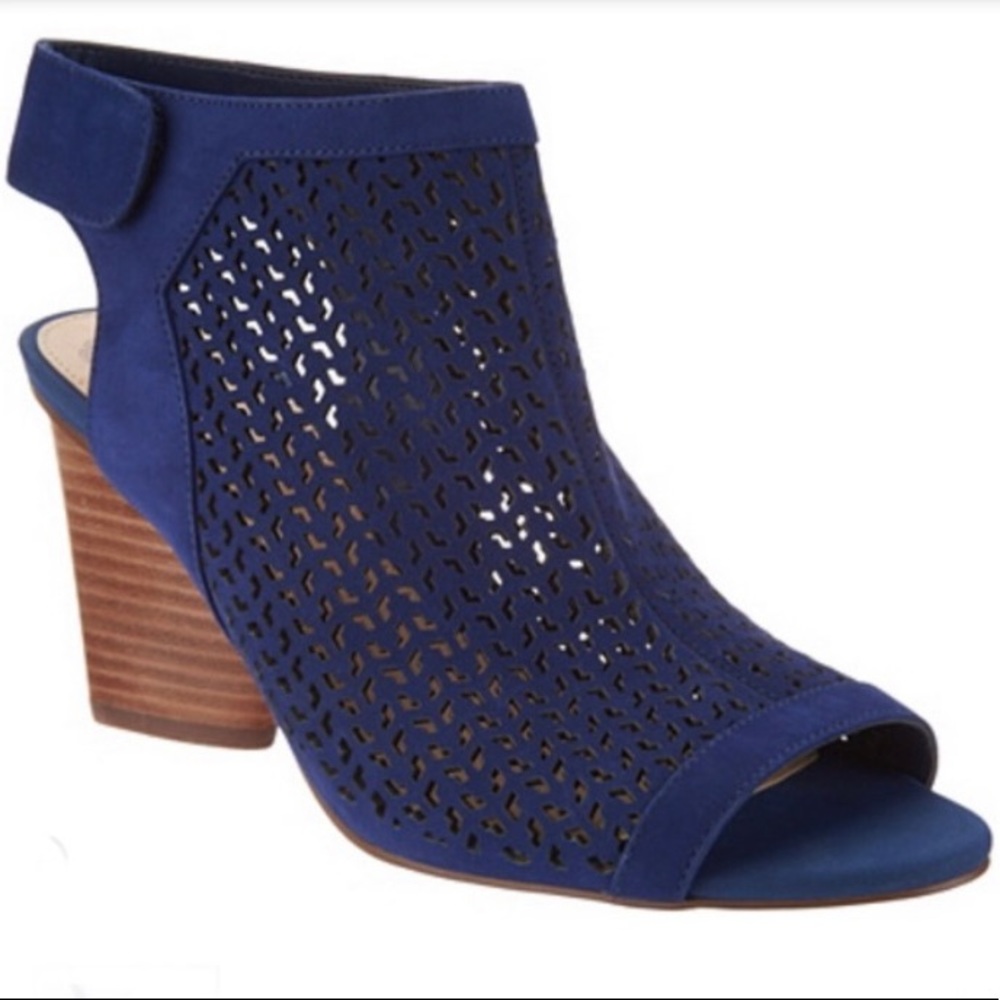 Vince Camuto Perforated Leather Peep- Toe Sandal